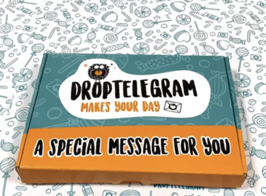 droptelegram snoep cadeaupakket brievenbusdoos