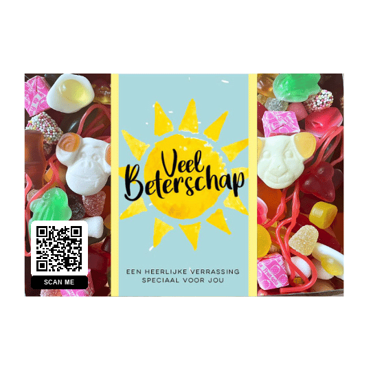 Cadeaupakket | Veel Beterschap - Zoete snoepmix